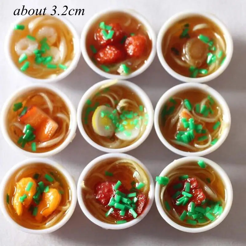 2PCS 1:6 Scale Dollhouse Miniature food Japanese Seafood Noodles Pretend Kitchen food for Blyth,1/6 Doll Accessories - Free Item.