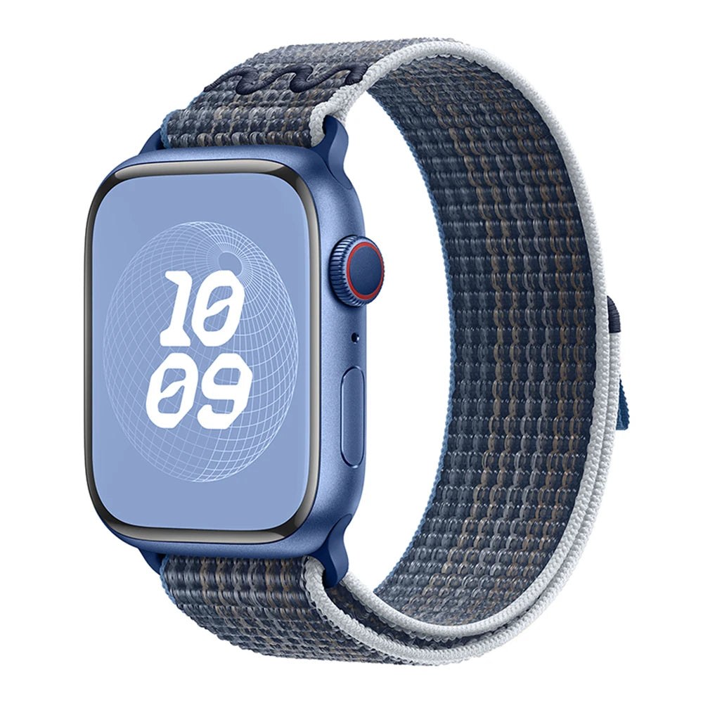Nylon Loop Sport Strap For Apple Watch Band Ultra 49mm 45mm 40/44mm 41mm 38/42mm Bracelet For Nike iWatch 9 8 7 6 5 SE Watchband