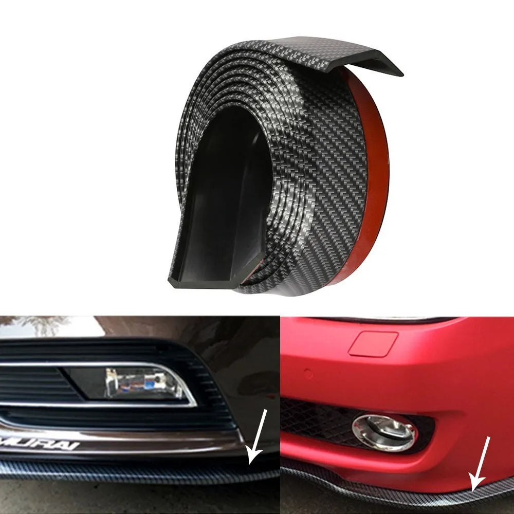2.5M Car Bumper Lip Stickers Car Front Bumper Lip Rubber Car Bumper Guards Lip Mouldings Splitter Chin Body Auto Bumper Exterior