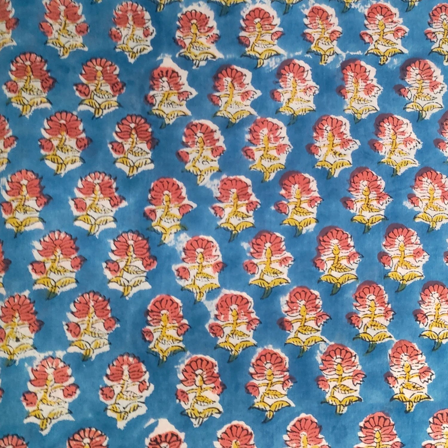 Indian Cotton Fabric Handcrafted Indian Dressmaking Material Hand Block Print Floral cotton fabrics for sewing