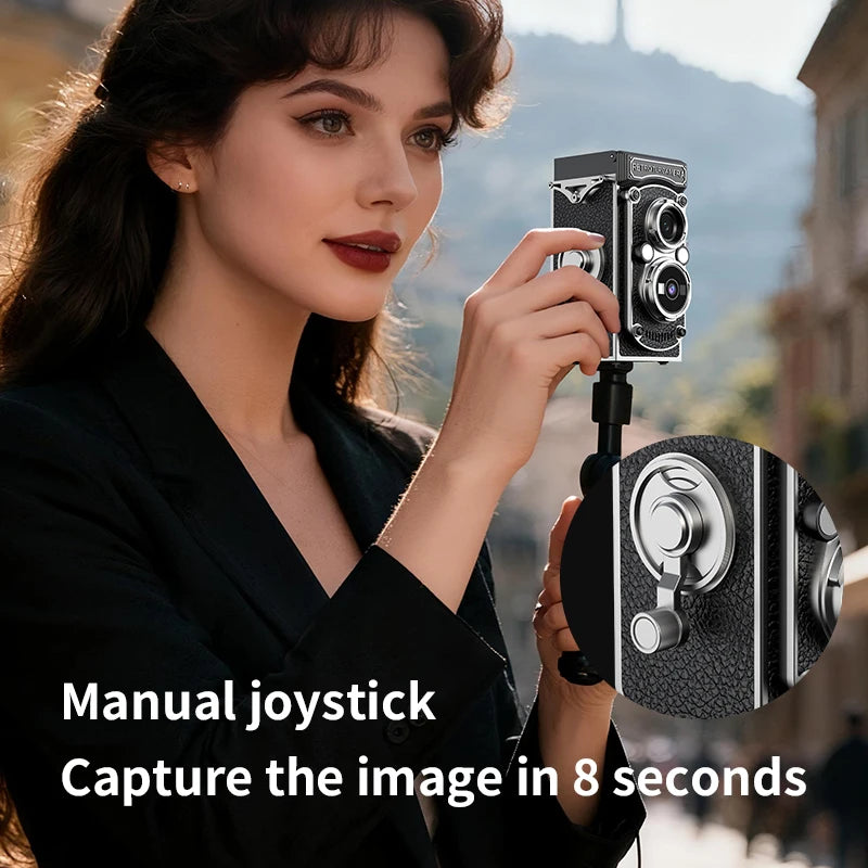 Retro Mini Digital Camera 1080P Dual Lens Design Vintage Manual Joystick Operation 1.54 Inch Portable Camera for Christmas Gift
