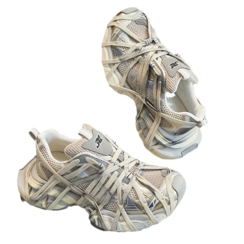 Couples make old dad shoes, spring and autumn thick soles increase in height low-top straps
