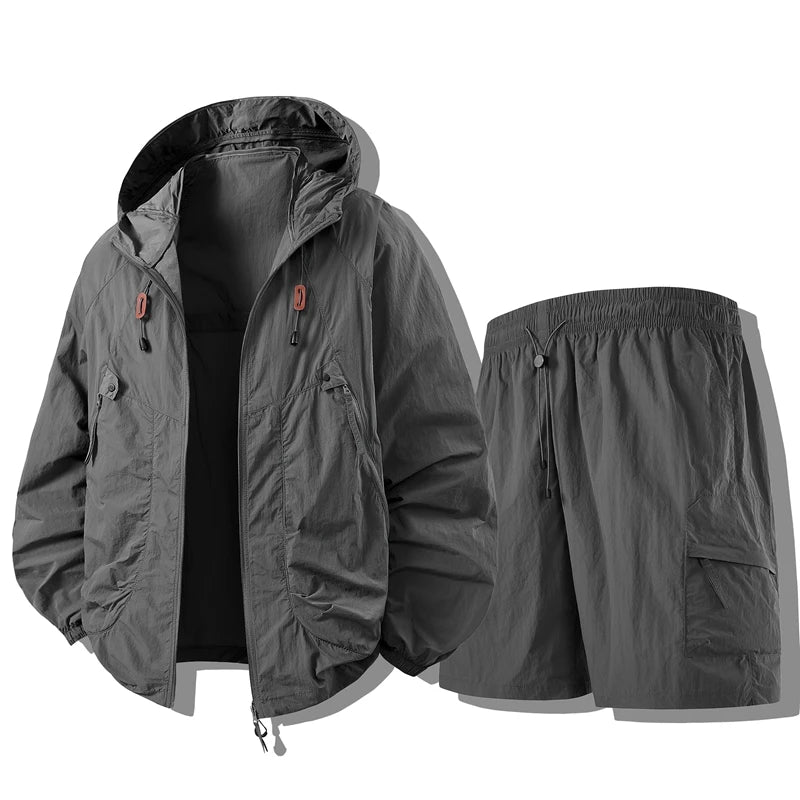UV Protection Ice Silk Lightweight Outdoor Jacket for Men Breathable Skin Shirt Couple's Summer Fashion Urban Style Hat