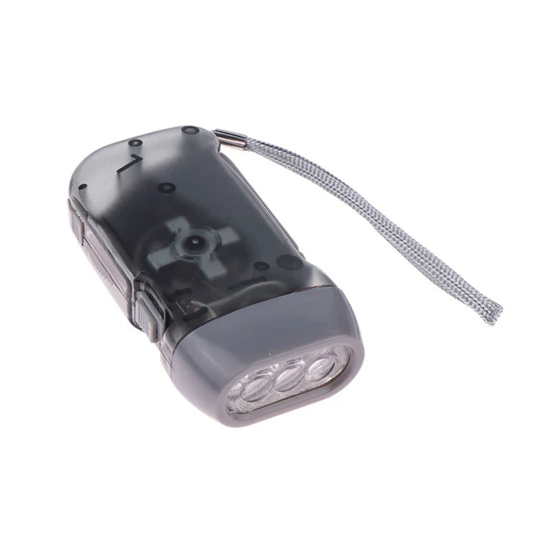 LED Hand Pressing Dynamo Crank Power Wind Up Flashlight Mini Self Generating Torch Camping Lamp Outdoor Home Supplies