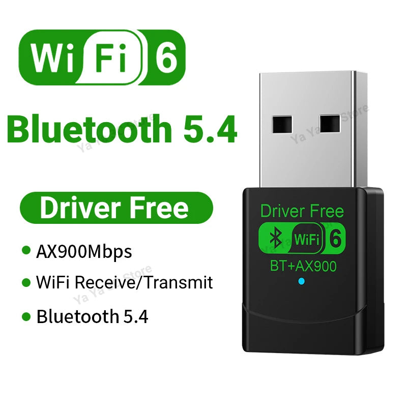 900Mbps USB WiFi Bluetooth 5.4 Adapter 2in1 Dongle Dual Band 2.4G 5GHz USB WiFi 6 Network Wireless Wlan Receiver DRIVER FREE - Free Item
