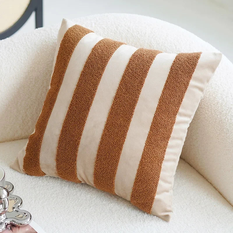 45x45CM Brown Vintage Nordic Throw Pillow Cover Cream Light luxury Sofa Cushion Waist Cover Simple Decorative Pillowcase