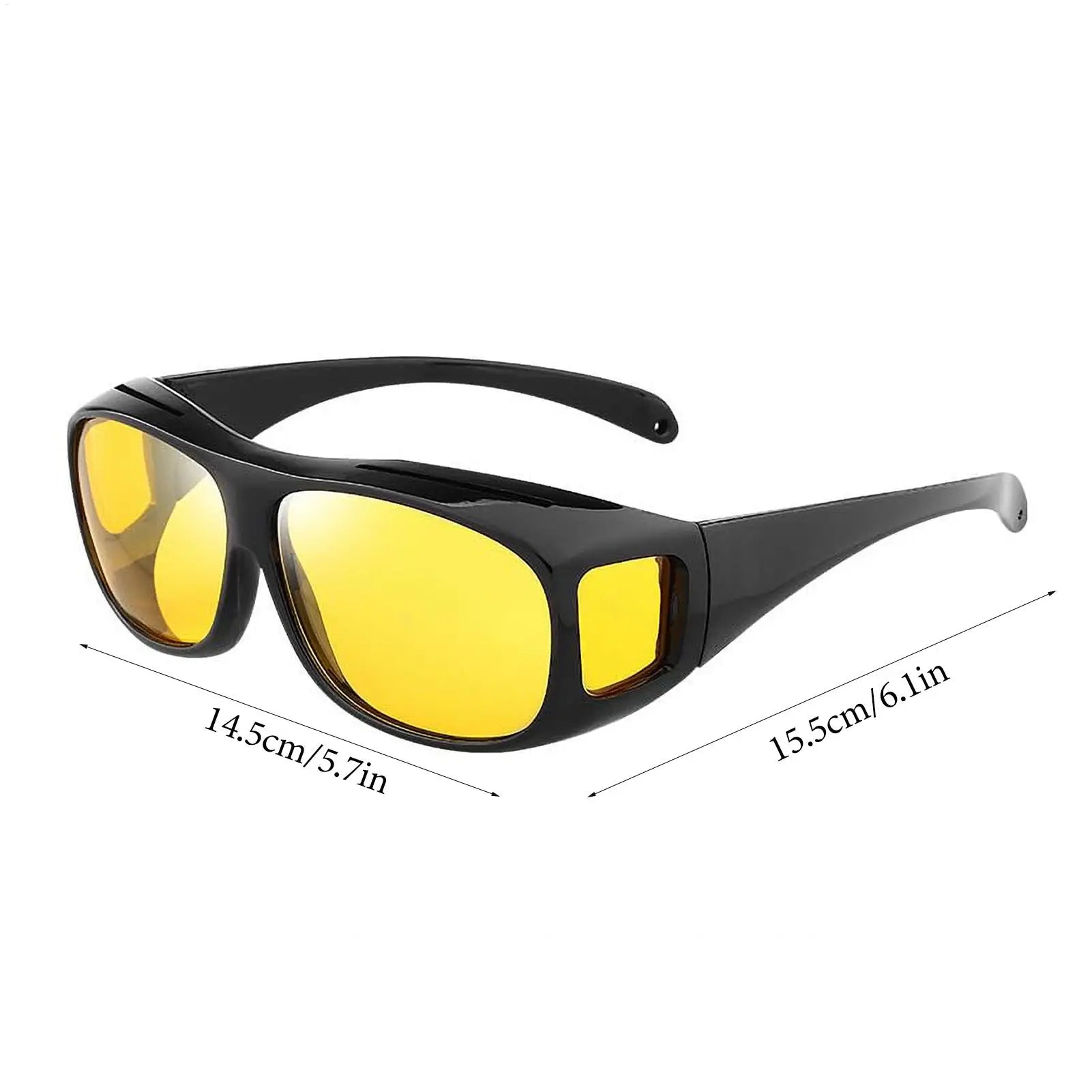 Motorcycle Driving Goggles Car Night Vision Sunglasses Unisex Driver Night Day Driving Wrap Around Anti Glare Sun Glasses