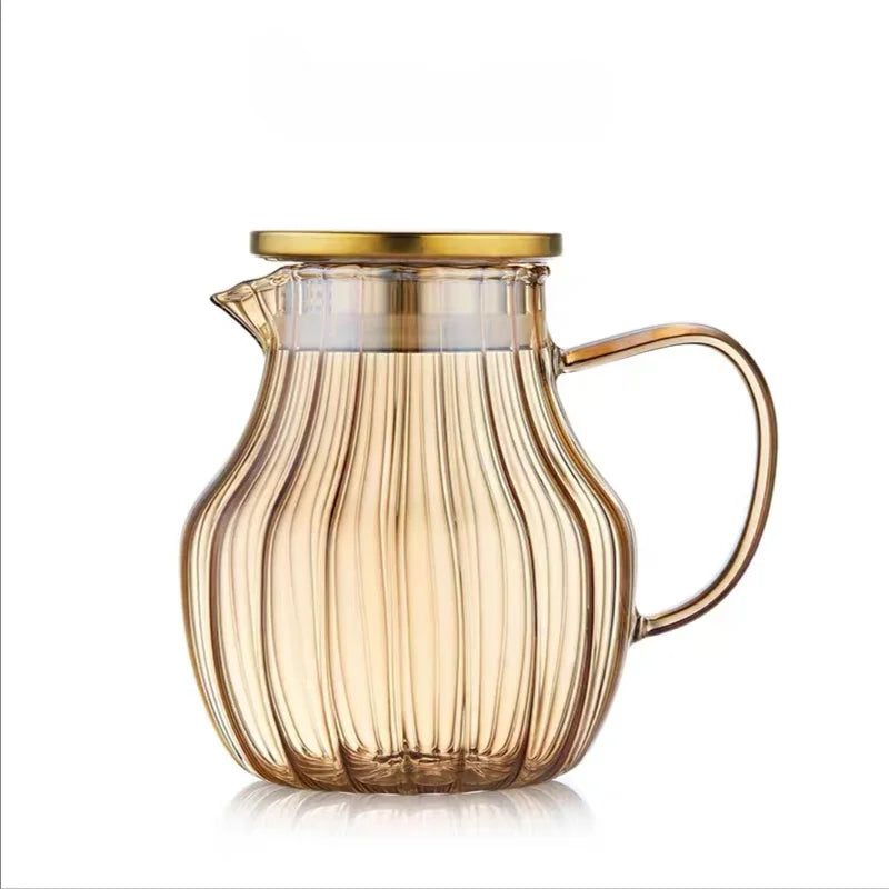 Kawaii Color Pumpkin Glass Kettle Pots Teapot Thermal Water Bottle 1000ml with Cup Moka Pot Home Appliance Kitchen Accessories