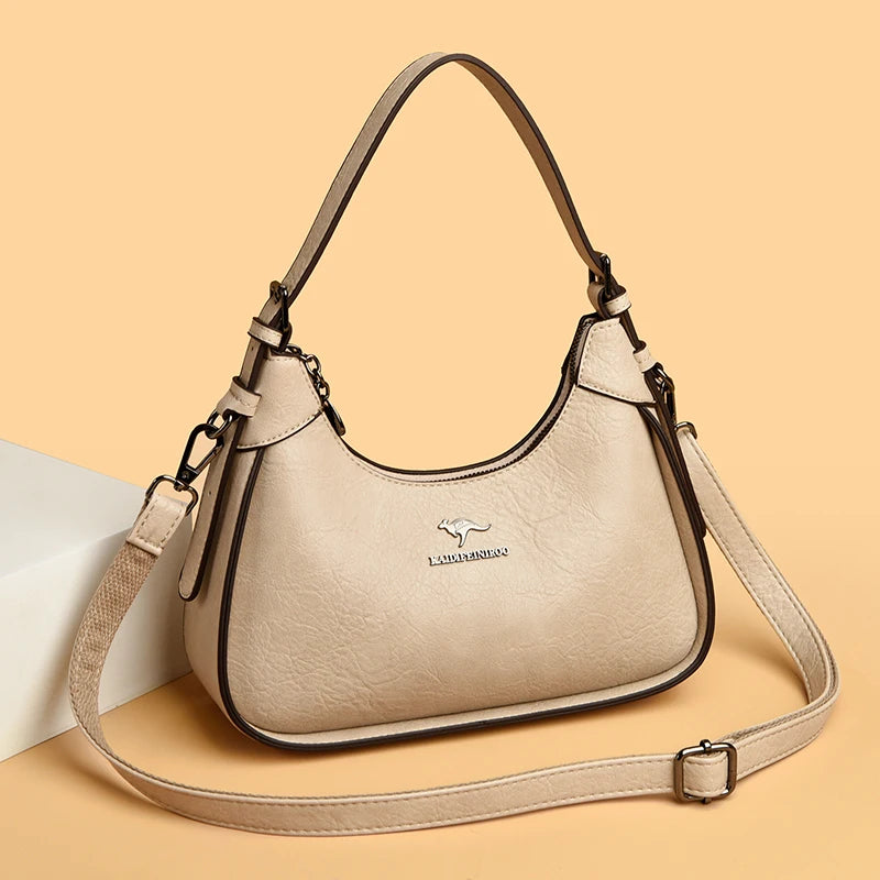 Genuine Brand Soft Pu Leather Shoulder Bag Luxury Women's Crossbody Messenger Bag Designer Female Hobo Handbag Sac A Main Purses
