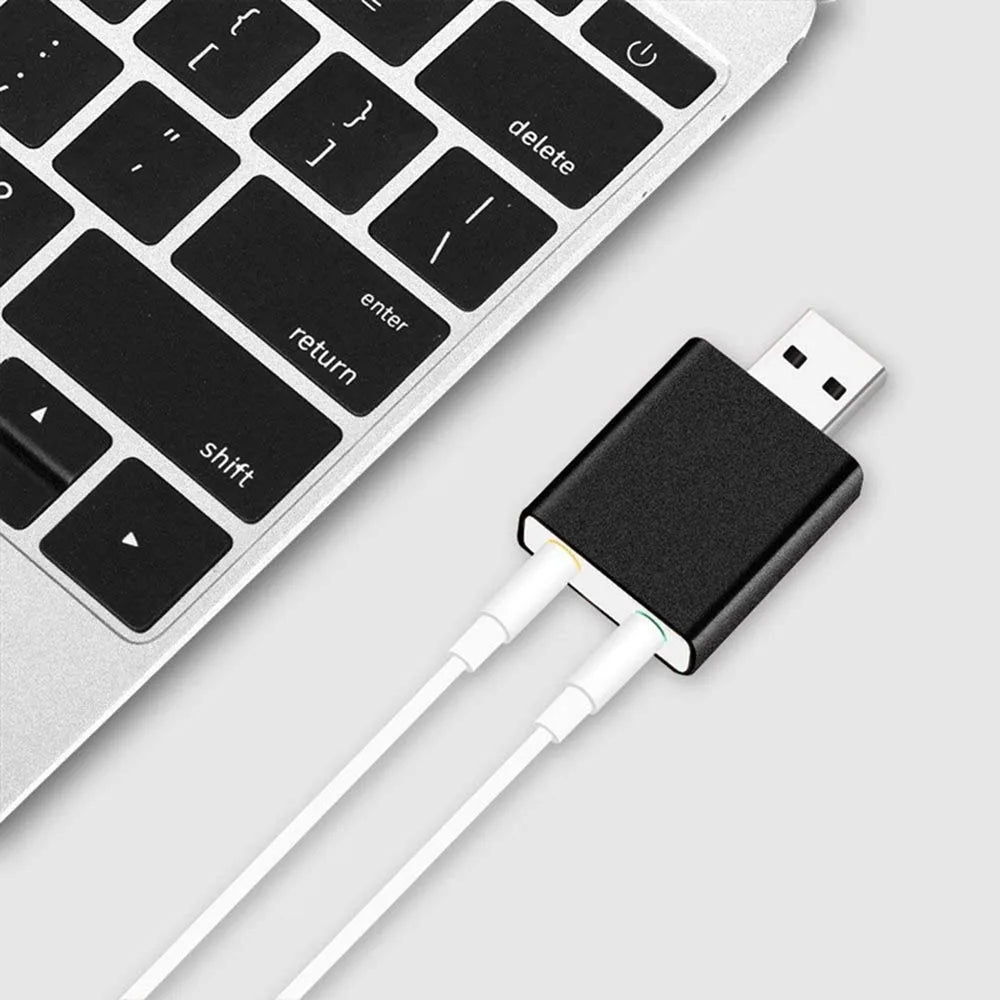 USB Sound Card 7.1 External USB to Jack 3.5mm Headphone Adapter Stereo Audio Mic Sound Card for PC Computer Laptop