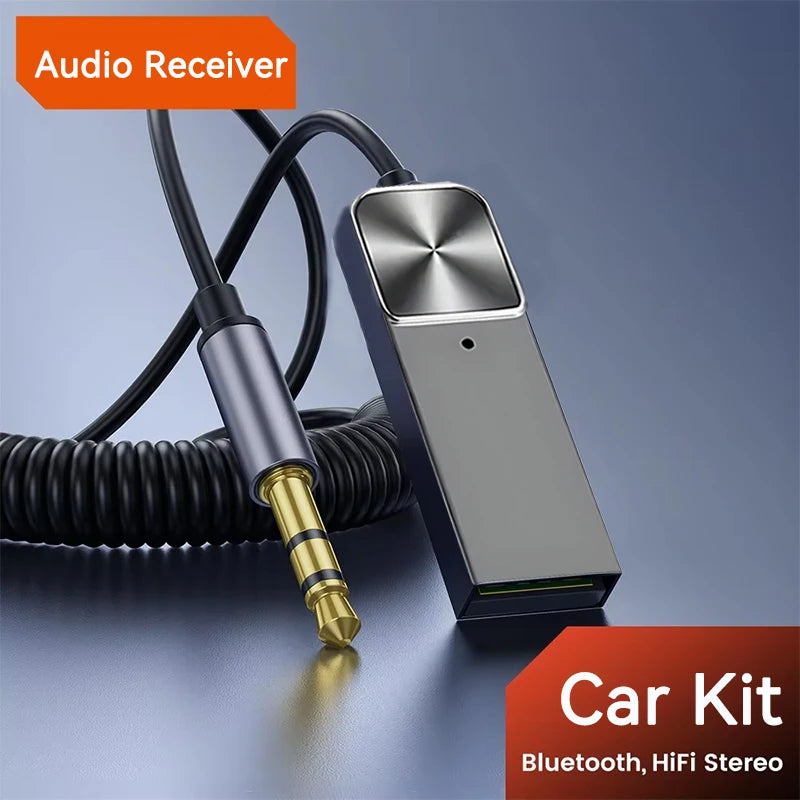 Bluetooth 5.5 Car Kit AUX Audio Receiver USB To 3.5mm Hifi Stereo Music Navigation Handsfree With Mic Wireless Adapter Transmit - Free Item