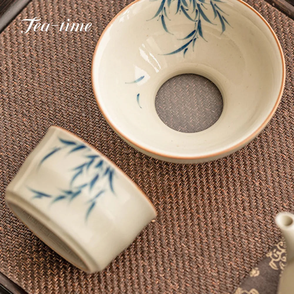 Boutique Pure Hand Drawn Willow Swallowtea Infusor Tea Maker Chhai for Tea Tea Diffuser Tea Strainer Tea Filter Cafes Craft