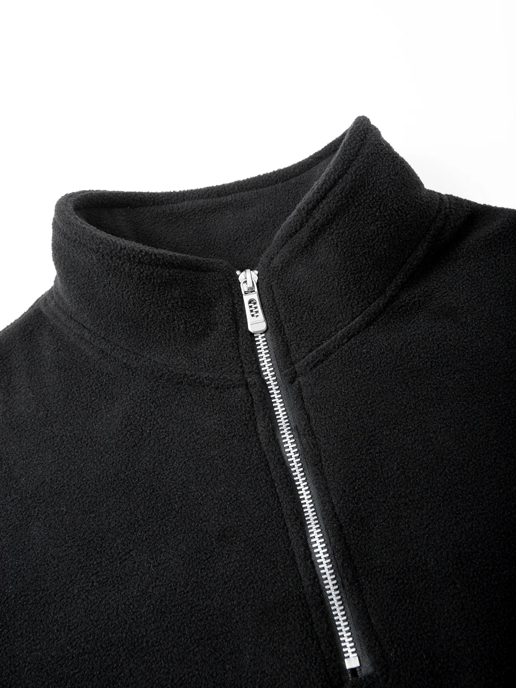Men's Fleece Half Zipper Hoodie Autumn Winter Casual Stand Collar Pullover Soft Warm Windproof Long Sleeve Sweatshirt Streetwear