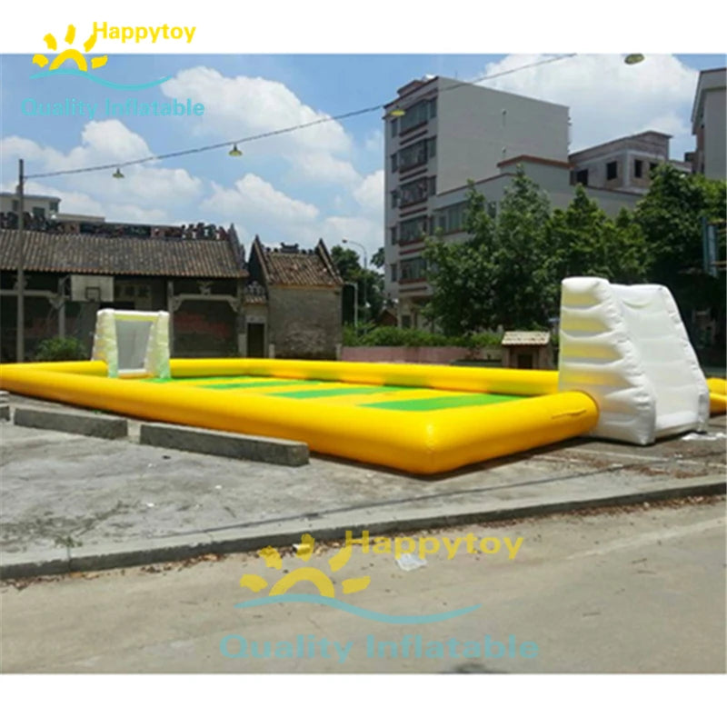 Adults Sports Game Inflatable Football Soccer Field Air Blow Soap Soccer Field
