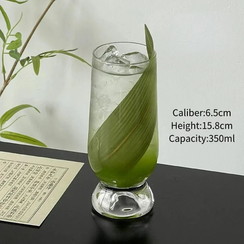 Ball Bottom Glass Juice Cup, Nordic Style Wine Glasses Cups, Creative Soda Bubbles Glass Cup,Restaurant Kitchen Tools