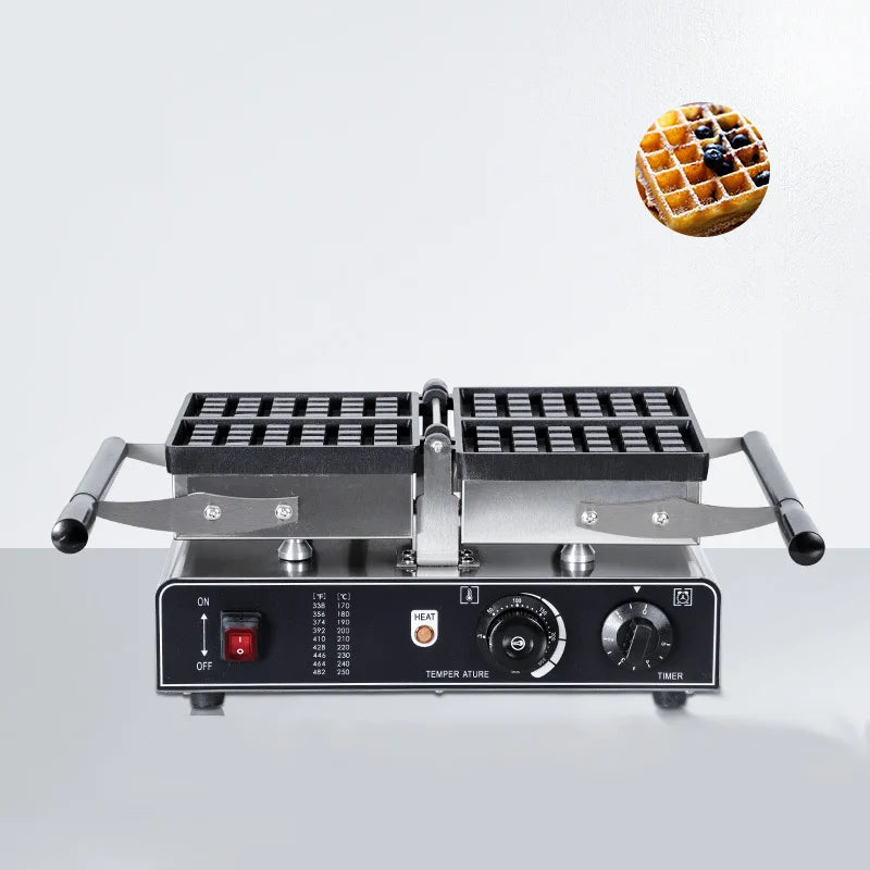 2 Slice Waffle  Machine Commercial Bread Baker with Non-stick Plate Timer and Temperature Control