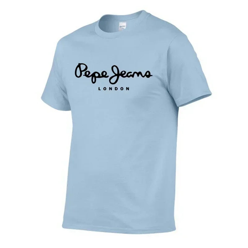 2025 Newest Pepe-Jeans-London Logo T-Shirt Summer Men's /Women's Short Sleeve Popular Tees Shirt Tops Unisex