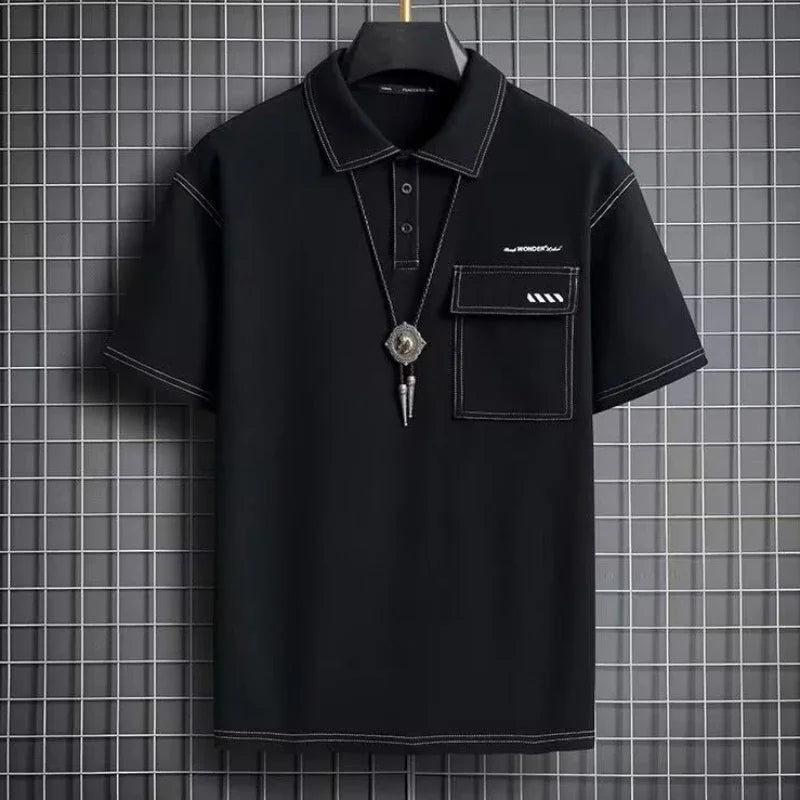 Polo Shirts White T Shirt for Men Graphic Man with Collar Tee Embroidery Top Basic Xl Stylish New in Tops & Tees Cheap Slim Fit