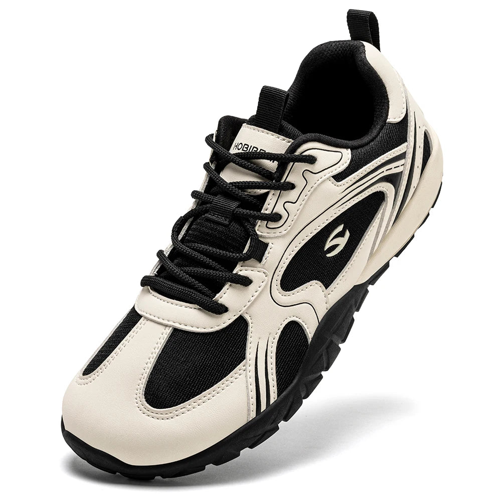 HOBIBEAR Unisex Wide Toe Barefoot Shoes Minimalist Retro Walking Sneakers Hiking Trail Running Shoes for Men Women