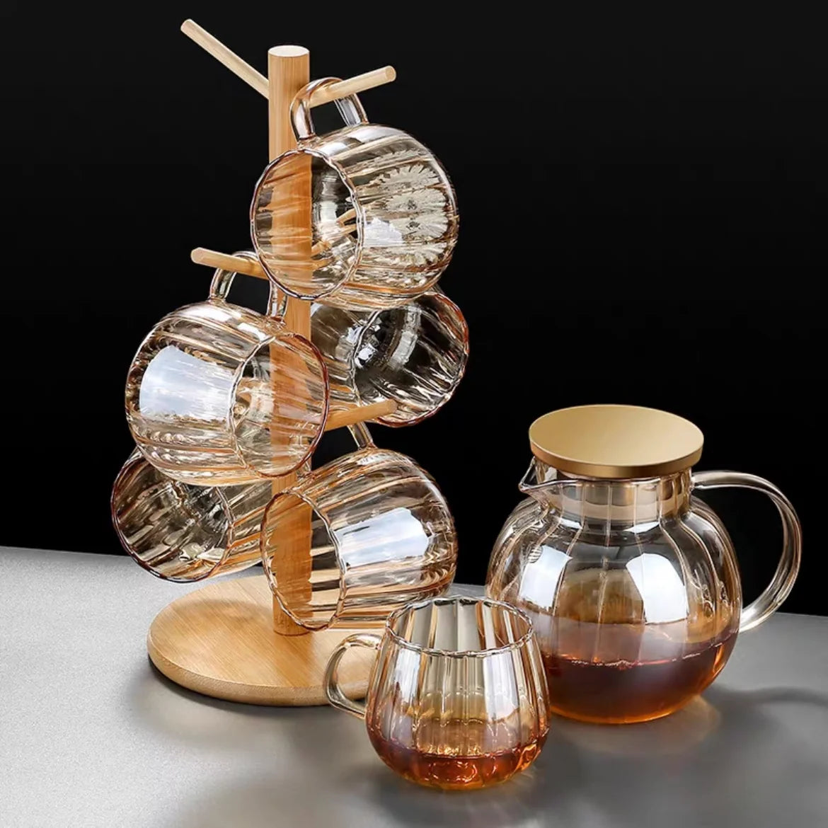 Kawaii Color Pumpkin Glass Kettle Pots Teapot Thermal Water Bottle 1000ml with Cup Moka Pot Home Appliance Kitchen Accessories