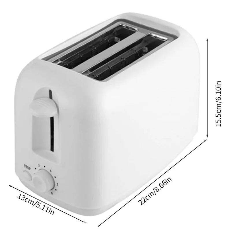 Retro Toaster 2 Slice With 6 Functions, Stainless Steel Toaster Removable Crumb Tray, Under Base Cord Storage US Plug-AT64