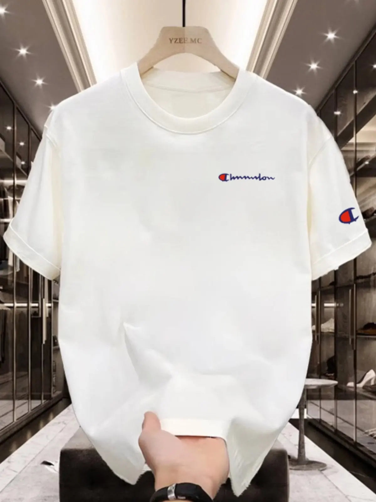 Summer New High-end Pure Cotton Korean-style Casual and Versatile Round-neck Short-sleeved T-shirt, All-cotton Light Luxury