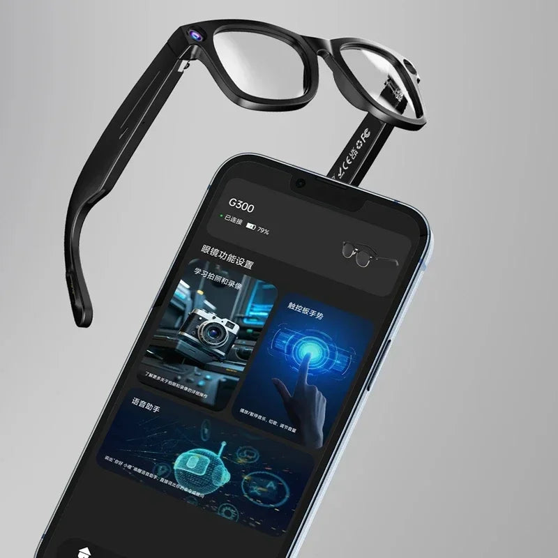 Lenovo AI G300 Smart Glasses 8MP HD Camera for Video Recording & Voice Call Multi-Function Translation Glasses with Anti-Blue