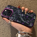 Imitation Forged Carbon Fiber Plating Case for iPhone 11 12 13 14 15 16 Pro Max XS X XR 8 7 PlusShockproof Matte Hard Cover