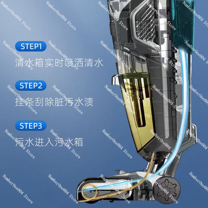 Fully Automatic Smart Floor Scrubber and Vacuum, Two-way Automatic Water Inlet/outlet, Handheld Cleaning  for Home Use