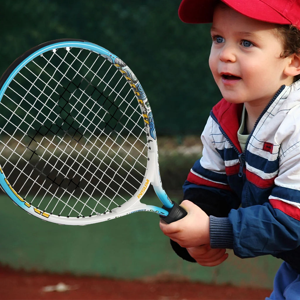 Kids Tennis Racket,17" Aluminum Tennis Racket with Carry Bag for Kid,Toddler Outdoor/Indoor Sport Play Rackets