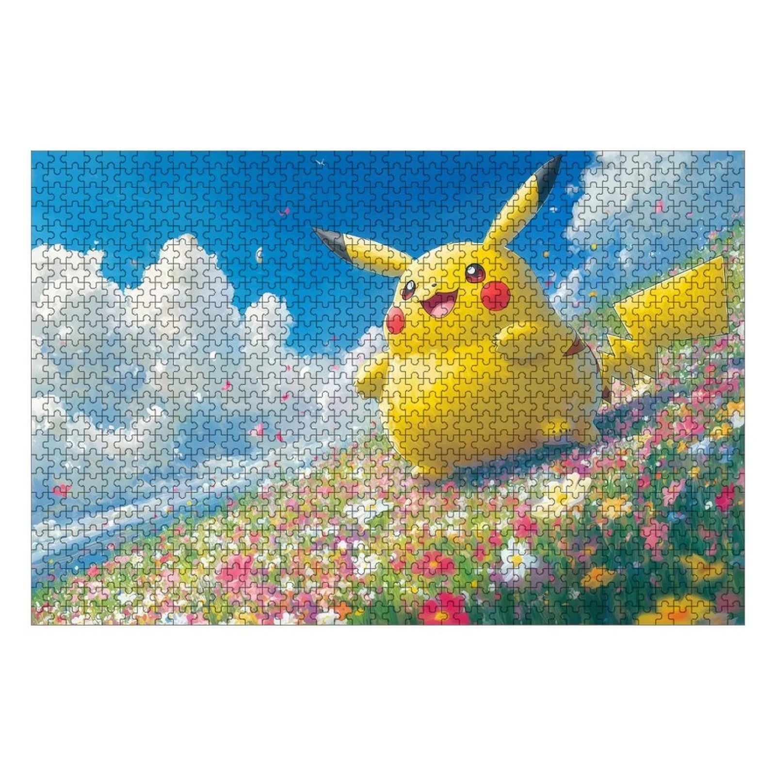 Pokemon Jigsaw Puzzles 1000 Pieces Paper Picture Landscape Oil Painting Art Puzzles Decompression Toys for Adults Family Games