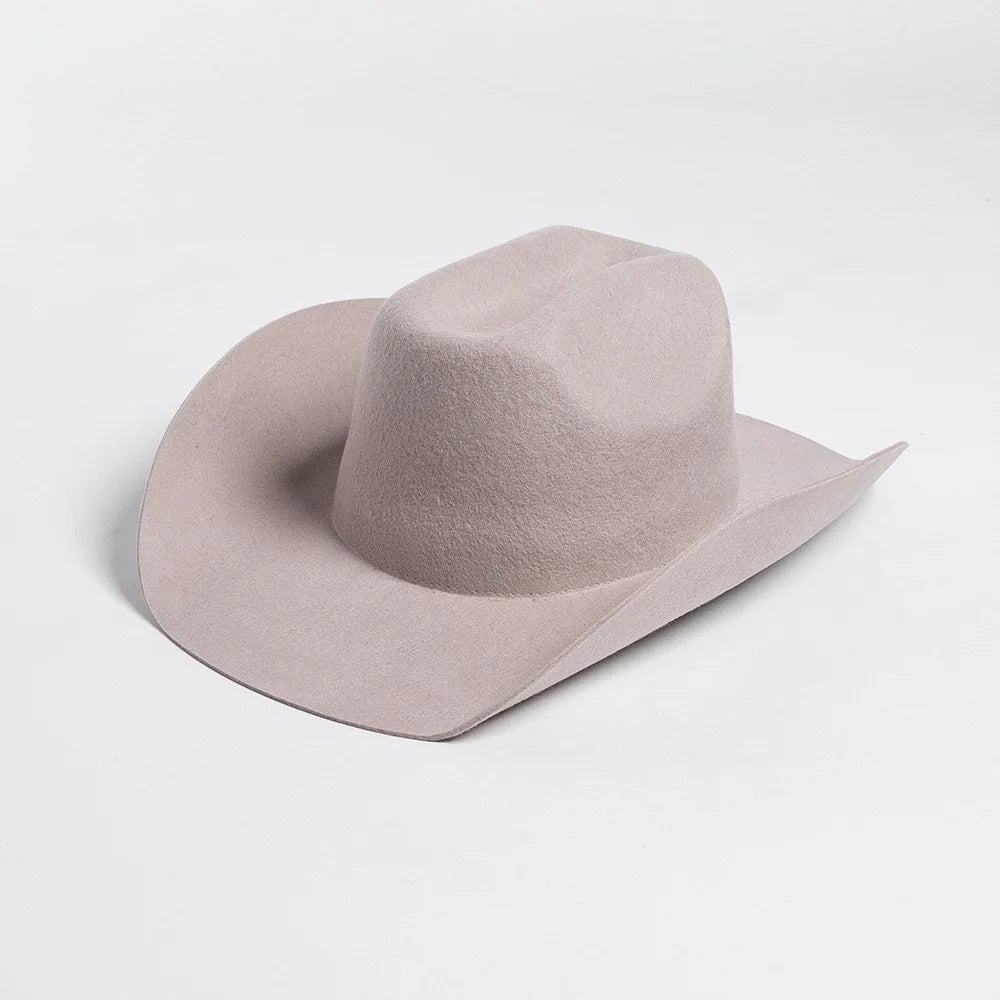 USPOP 100% Wool Cowboy Hat Unisex Wide Brim Felt Hat Solid Color Classic Fedora Style Multiple Sizes S–XL Autumn Winter