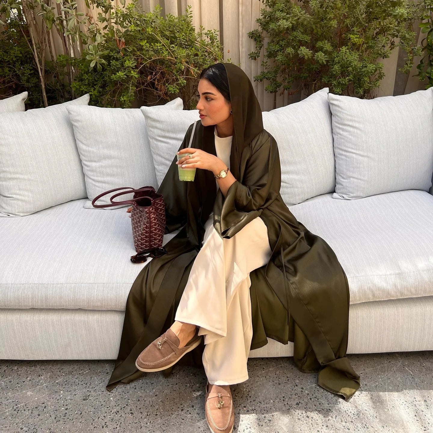 Ramadan Decoration 2024 Muslim Girl Army Green Prayer Dress Robe Abaya Dubai Luxury Femmes Kaftan Kebaya Cardigan Islamic Gift