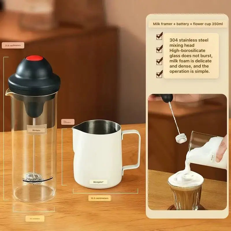 Mongdio milk frother, electric frother, fully automatic milk frother, milk mixer, coffee frother