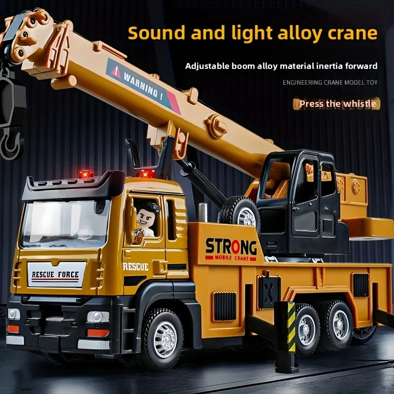 American Popular Edition, Children's Crane Toy Engineering Vehicle Toy, With Light Effect, Suitable For Outdoor, Beach Children'