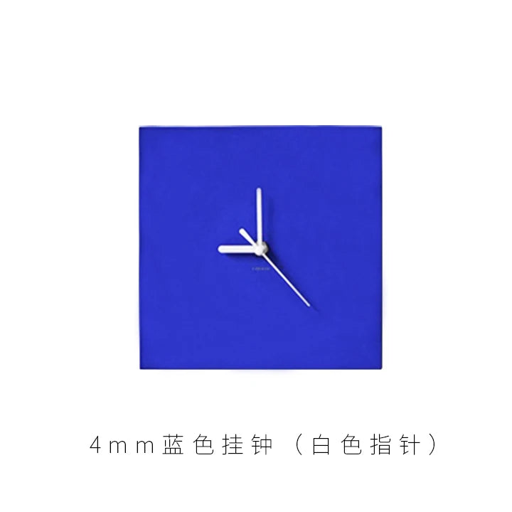 Klein Blue Modern Minimalist Metal Wall Clock Silent Creative Living Room Timepiece for Home Decor