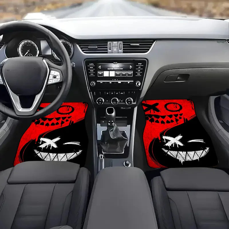 Car Mats 4pcs Polyester Fiber All-Season Vehicle Floor Mats with Anti-Slip Base, Easy To Clean Car Interior Accessories