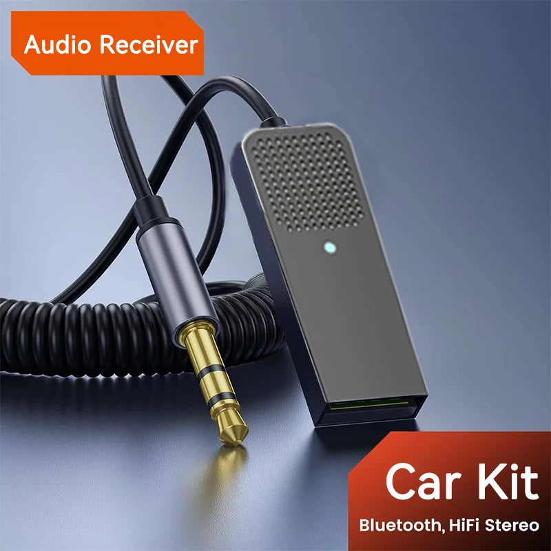 Bluetooth 5.5 Car Kit AUX Audio Receiver USB To 3.5mm Hifi Stereo Music Navigation Handsfree With Mic Wireless Adapter Transmit - Free Item