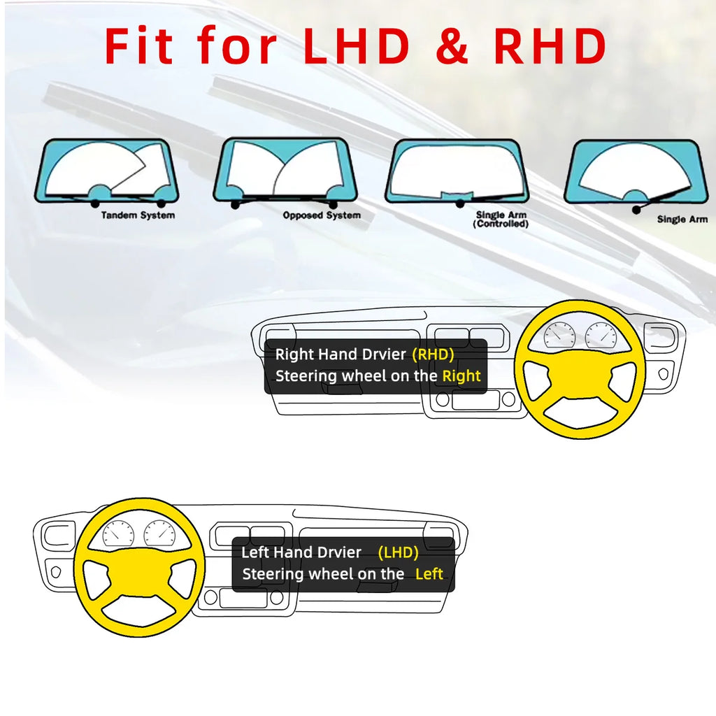 Car Front Windshield Wiper Blade 11 Layer Rubber Strip Wiper Blade J/U-Shaped Wiper Blade 14"15"16"17"18"19"20"21"22"24"26"28"