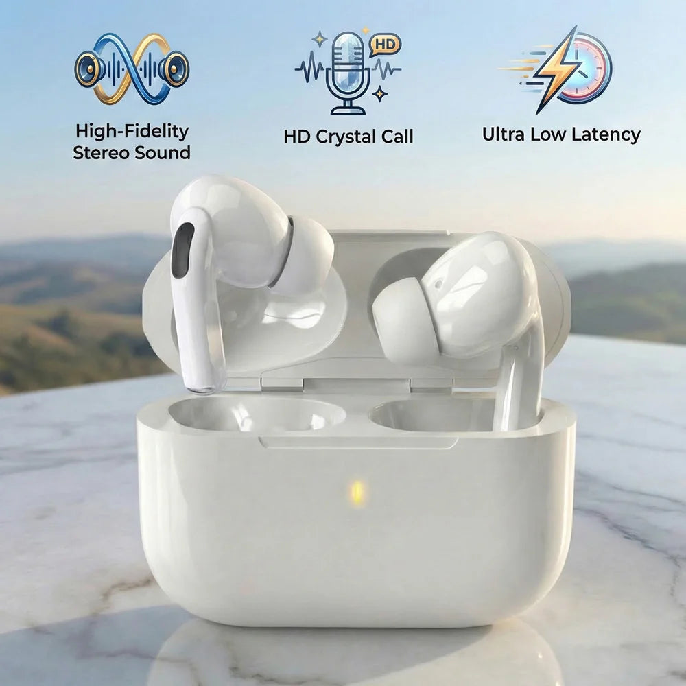 Wireless Bluetooth Earbuds HiFi Stereo Sound Smart Touch Control HD Call Low Latency for Gaming Sports Workouts