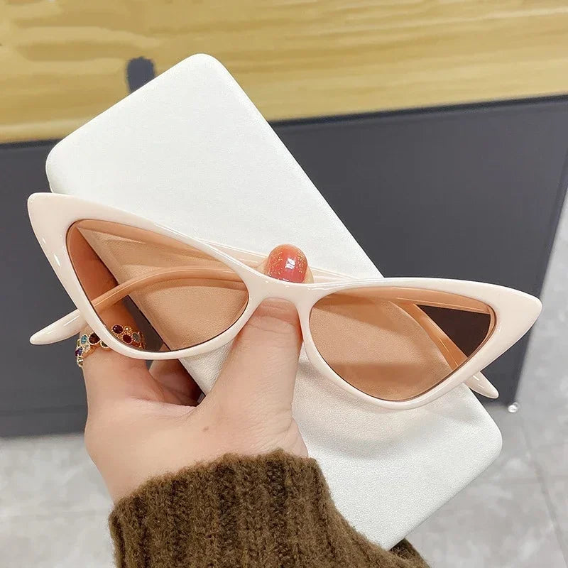 Womens Trendy Cat Eye Sunglasses Men Outdoor Retro Fashion Sun Glasses Goggles Unisex Resin UV400 Protection Sports Sun Shades