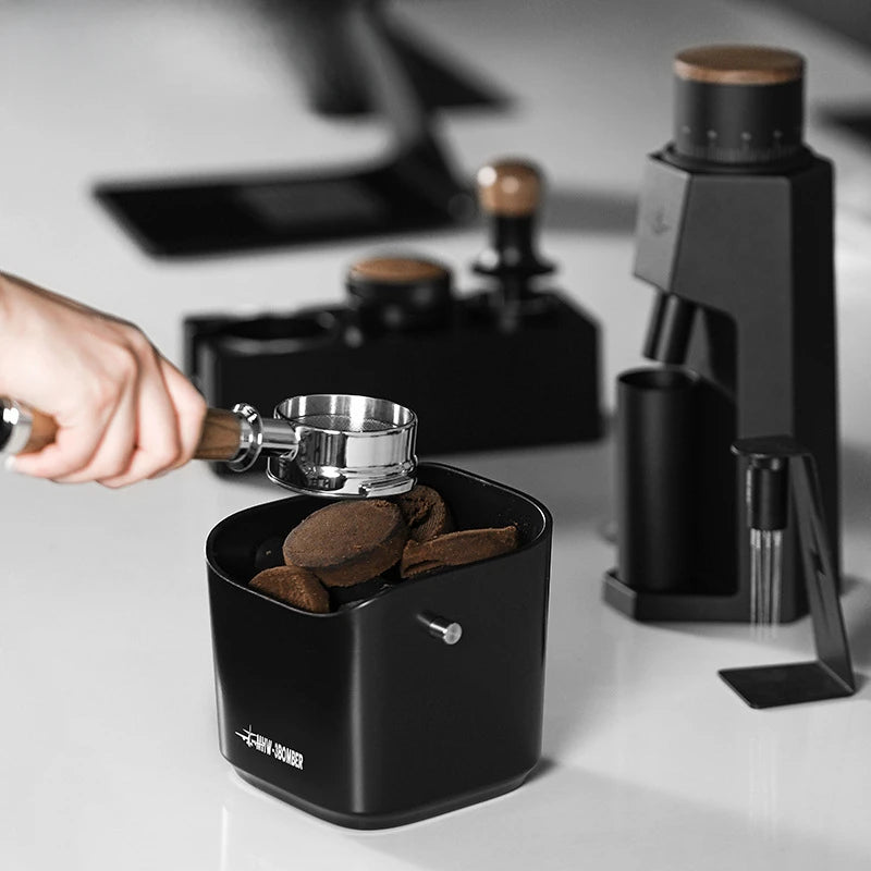 MHW-3BOMBER Small Square Coffee Grounds Bucket Home Bar Espresso Machine Waste Powder Grounds Knocking Grounds Box