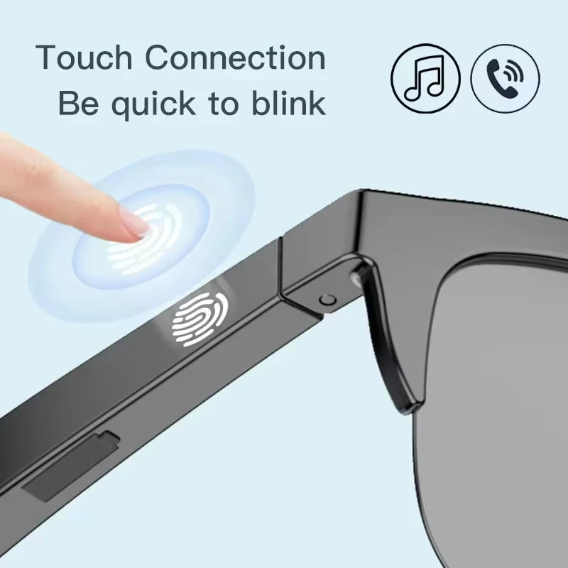 2026 New Smart Bluetooth V5.3 Sunglasses Glasses Call Outdoor Sports Headphones HIFI Anti-touch UV For Men Women