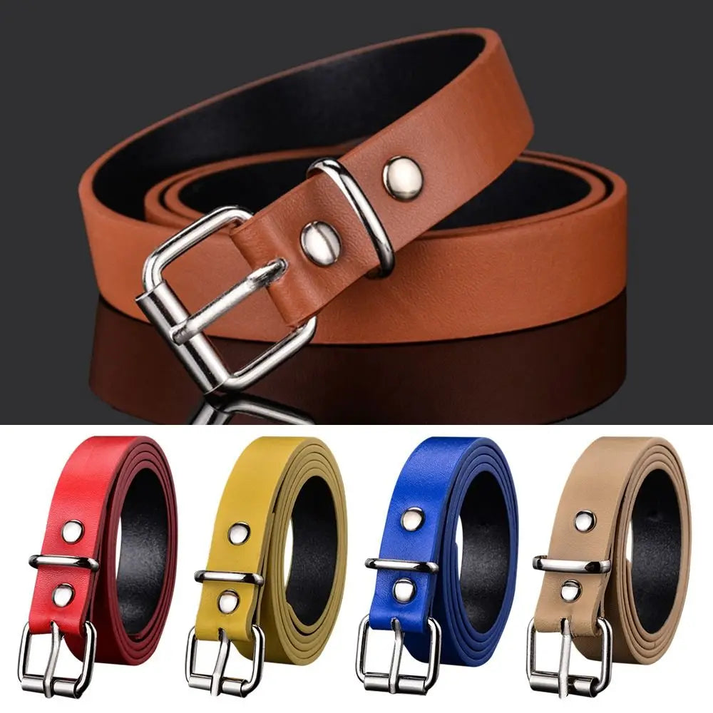 Boys Girls Luxury Design Vintage Retro Pin Buckle Waistband Trouser Dress Belts Children Leather Belt Thin Waist Strap