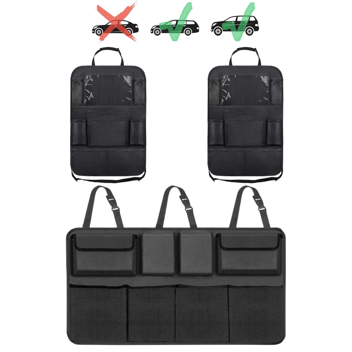 Car Organizer Backseat Hanging Organizer Kit With Large Storage Bag Super Capacity Trunk Organizer For SUV Truck Van Save space - Free Item