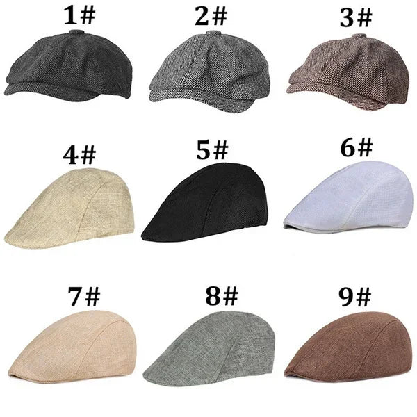 New Vintage Cotton Caps for Man Hats Golf Driving Sun Flat Cabbie Cap Peaky Blinder for Men Women Summer Spring Autumn Hat