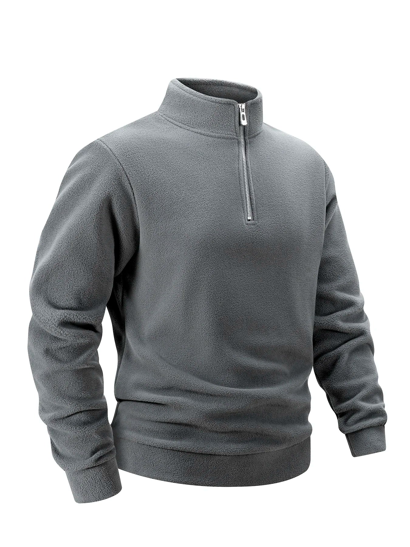 Men's Fleece Warm Sweatshirt Half Zipper Turtleneck Sweatshirt Solid Autumn Winter Pullover Thick Casual Sweatshirts Sportswear