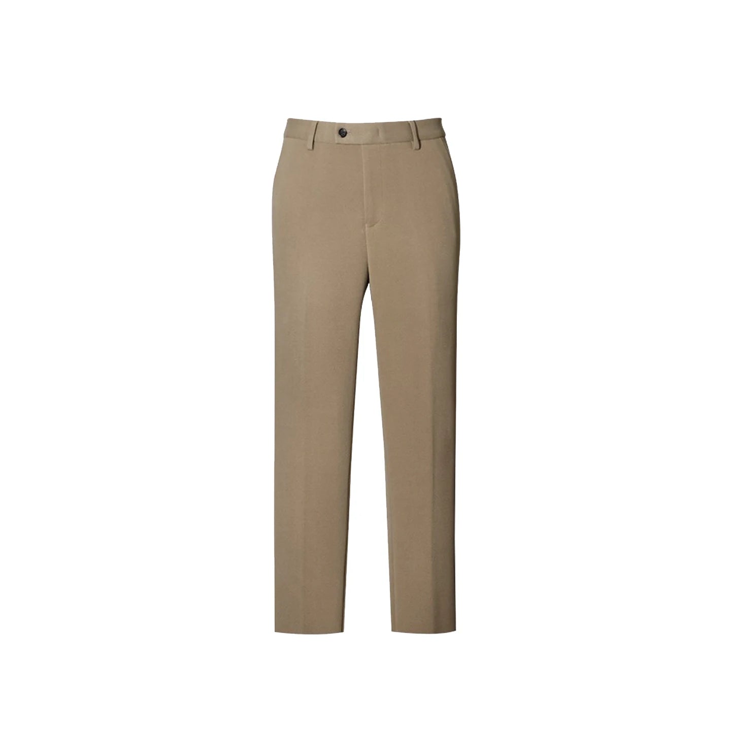 Autumn and Winter Khaki Woolen Trousers for Men, Business Casual, Warm, Casual Straight-Leg Pants