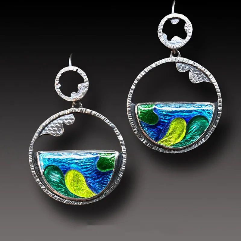 Indian Tribe Statement Dangle Earrings For Women Female Jewelry Vintage Ethnic Metal Drop Earrings Long Earring Accessories