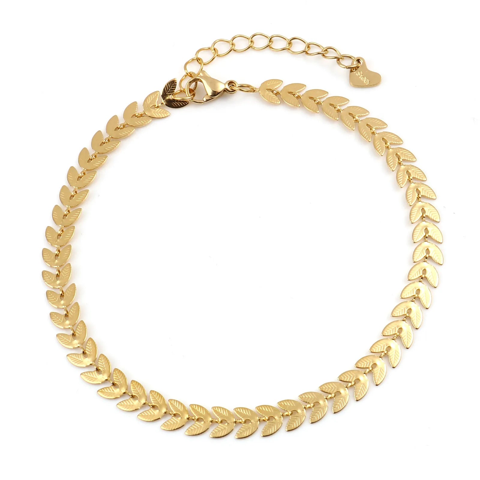 DoreenBeads Stainless Steel Anklet Gold Color For Women Beach Foot Leg Chain Ankle Bracelets Jewelry Gift 22.5cm-23.5cm, 1 Piece